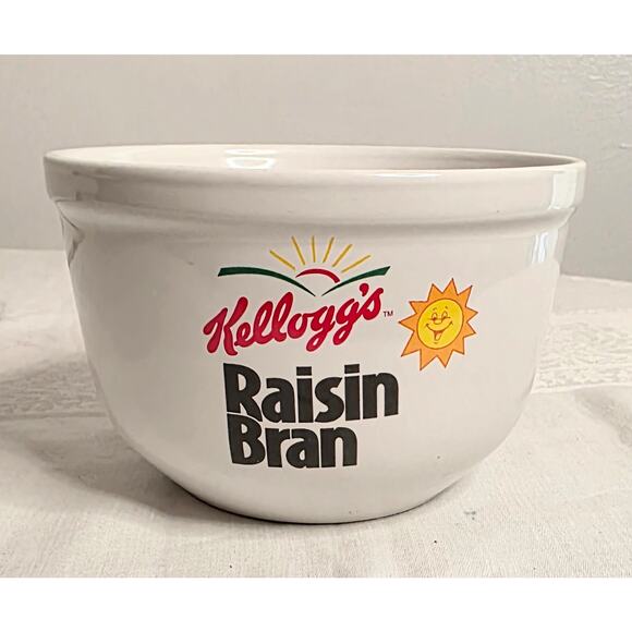 Kellogg's Raisin Bran Cereal Bowl Ceramic 1999 Houston Harvest Gift Products - Picture 1 of 5